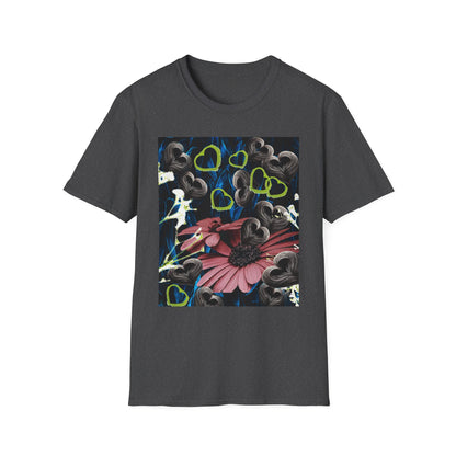 Floral Heart Unisex T-Shirt, Soft Cotton Tee, Casual Wear, Gift for Her/Him, Trendy Graphic Tee, Stylish Everyday Shirt