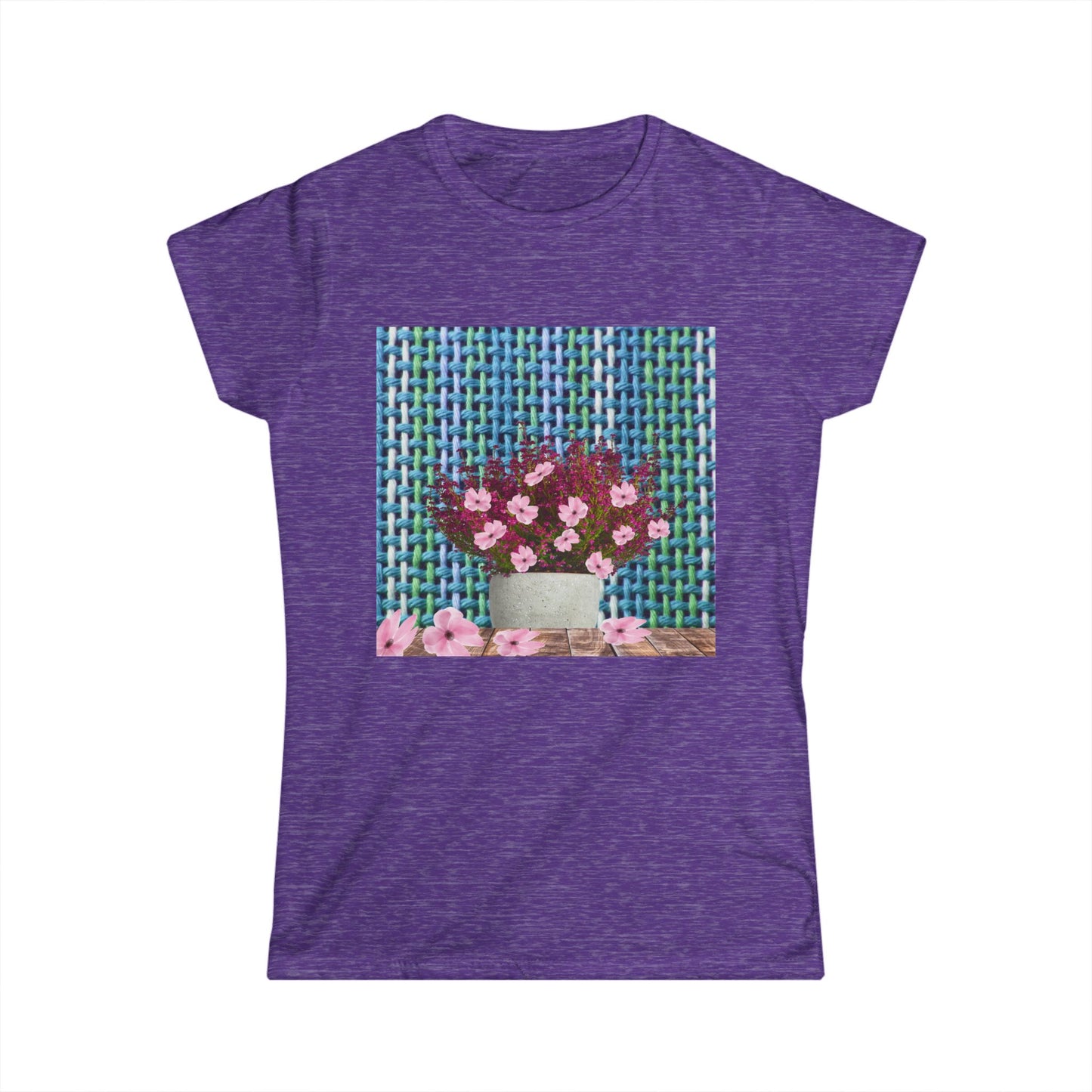 Peonies Tweed Bouquet Softstyle Tee for Women, Floral T-Shirt, Casual Wear, Gift for Her, Spring Outfit, Everyday Style