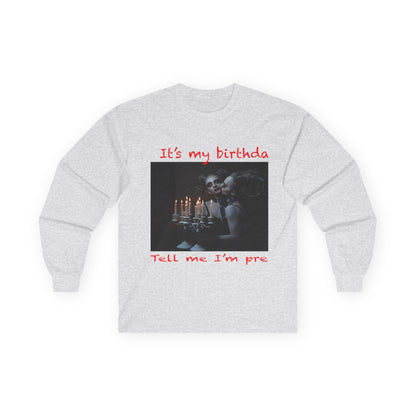 Disturbed Birthday Celebration Long Sleeve Tee, Fun Birthday Shirt, Unisex Casual Tee, Funny Gift for Dog Lovers, Party Outfit