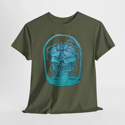 Vibrant Turquoise skull original design Unisex Heavy Cotton Tee