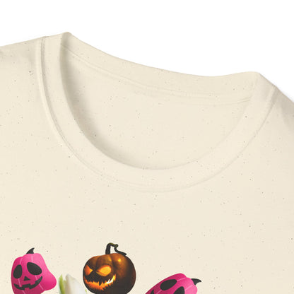 Halloween Pumpkin Bouquet T-Shirt, Cute Fall Tee, Unisex Graphic Shirt, Ideal for Halloween Parties, Seasonal Gift Idea