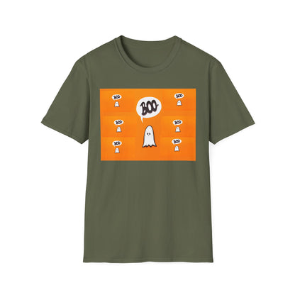 Halloween Ghost 'Boo' Unisex T-Shirt | Spooky Vibes, Costume, Fall Festivities, Trick-or-Treat, Fun Graphic Tee