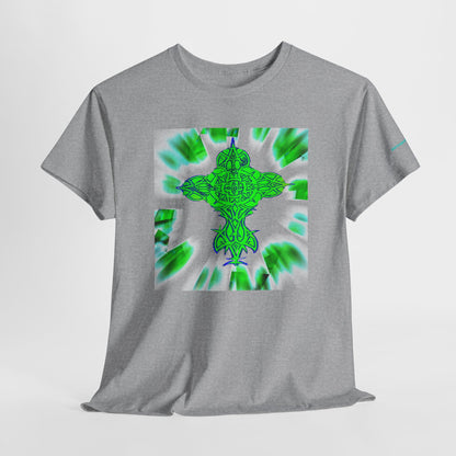 Celtic Green Cross T-Shirt — Vibrant Celtic Knotwork Tee