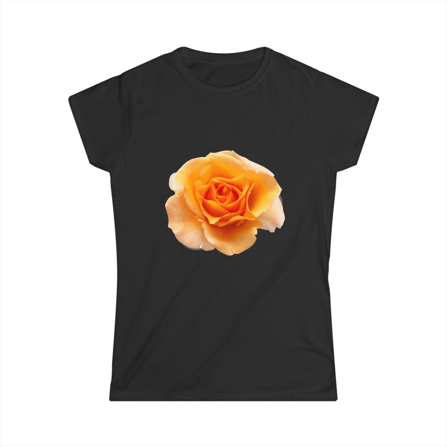 Women's Single Peach Rose Floral T-Shirt - Softstyle Tee with Delicate Yellow Rose, Perfect for Spring Outings, Mother’s Day Gift, Casual Wear, Flower [...]