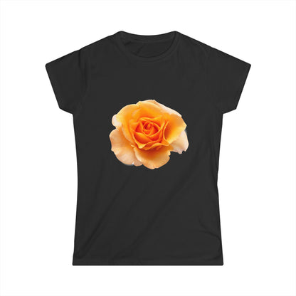 Women's Single Peach Rose Floral T-Shirt - Softstyle Tee with Delicate Yellow Rose, Perfect for Spring Outings, Mother’s Day Gift, Casual Wear, Flower [...]