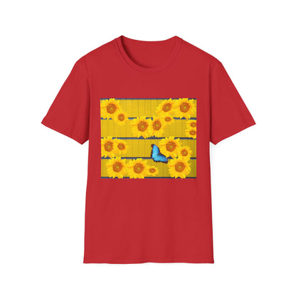 Sunflower & Butterfly Unisex T-Shirt | Floral Graphic Tee, Summer Fashion, Nature Lover Gift, Cute Casual Wear, Birthday Present
