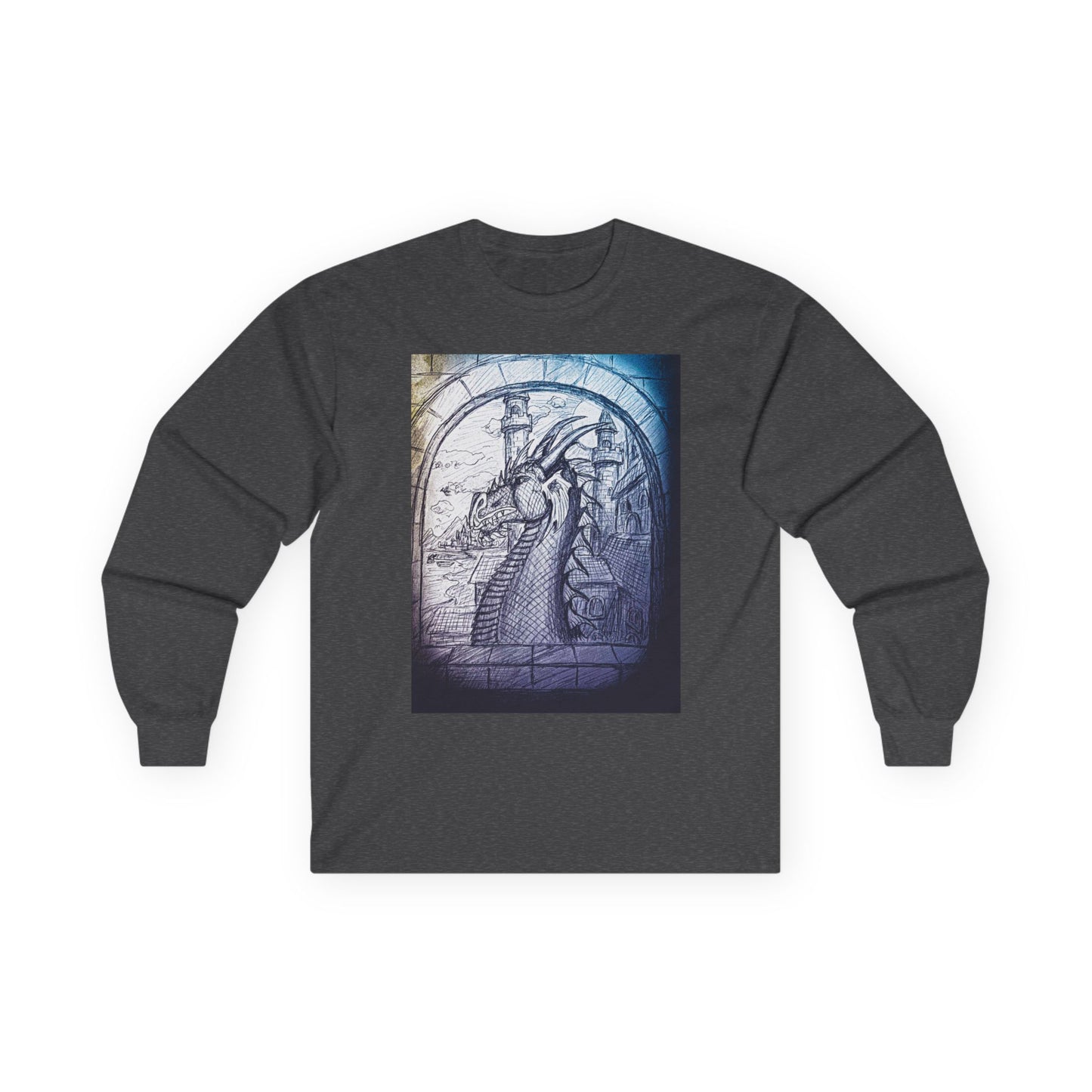 Artistic Dragon frame Long Sleeve Tee - Unique Design for Creative Souls