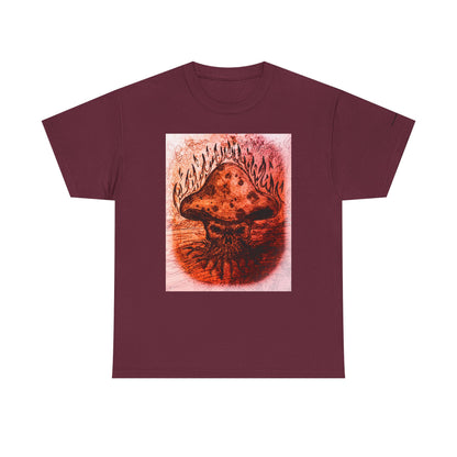 Mushroom Flame T‑Shirt — Psychedelic Burning Mushroom Graphic Tee