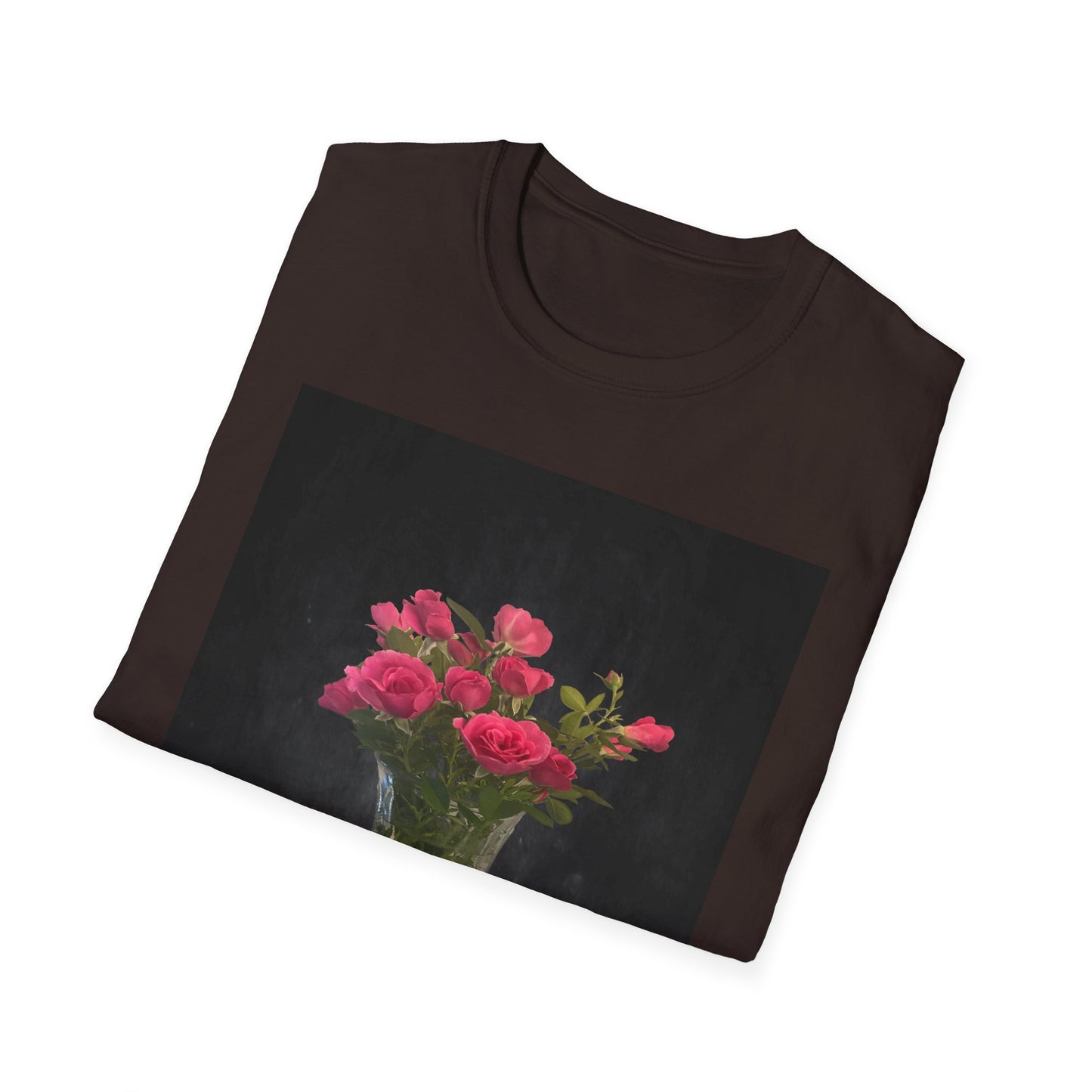 Floral Long Stemmed Red Roses Bouquet T-Shirt, Softstyle Tee Inspired by Nature, Gift for Garden Lovers, Spring/Summer Fashion, Flowers Design