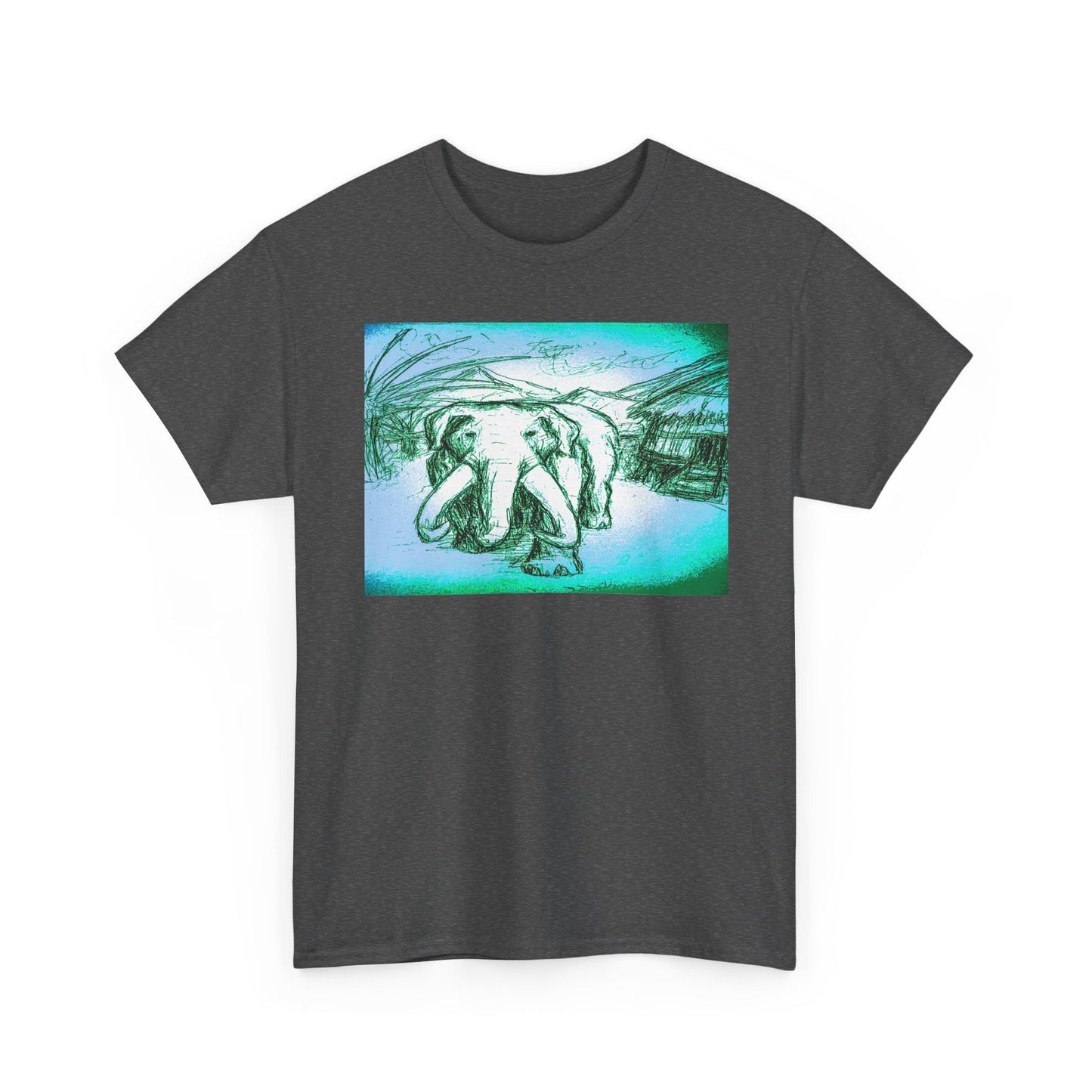 Artistic Elephant Unisex Cotton Tee - Unique Graphic Design