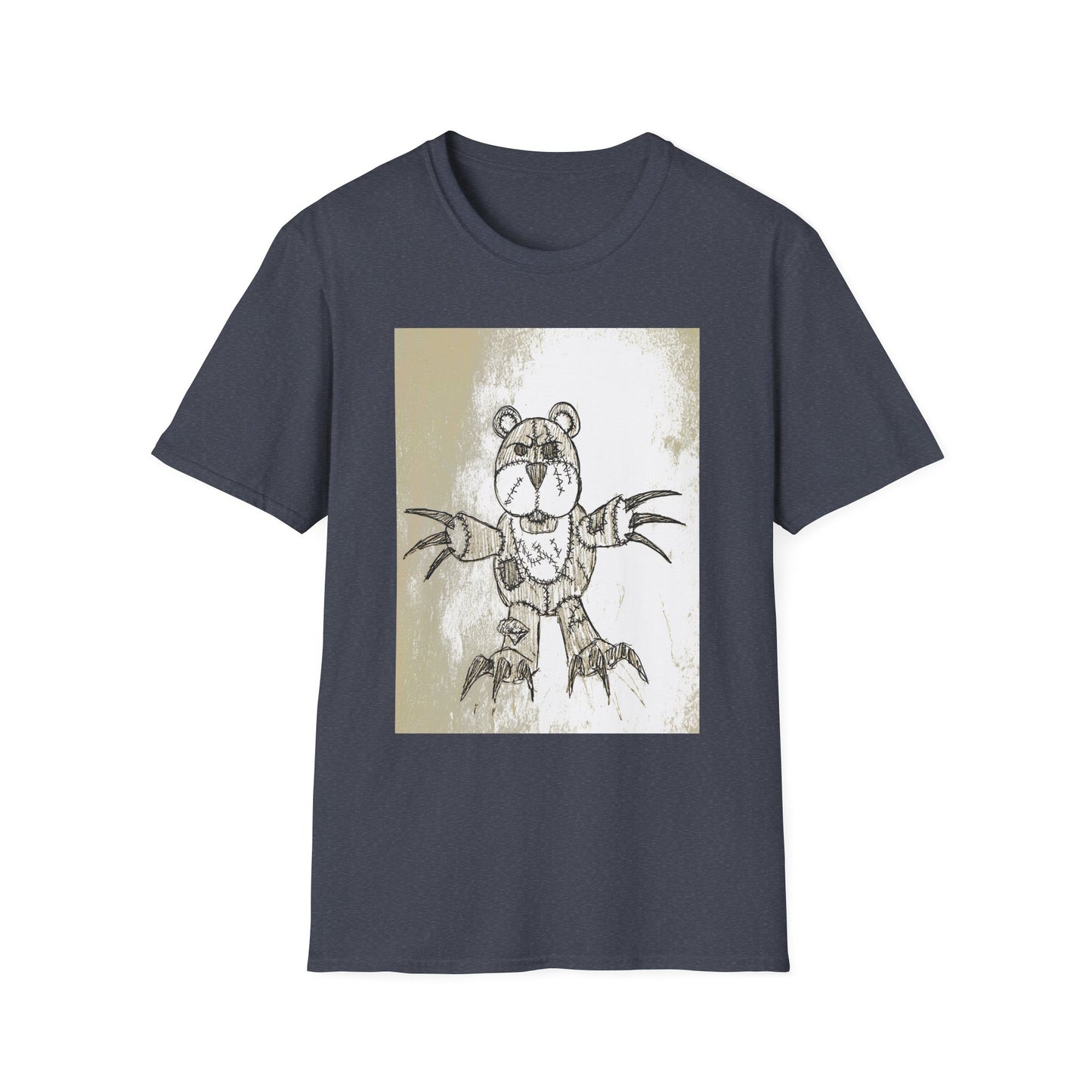 Demonic  Artistic Bear T-Shirt, Unisex Graphic Tee, Unique Animal Art Shirt, Fun Casual Wear, Gift for Kids & Teens, Birthday or Holiday