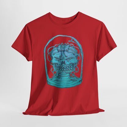 Vibrant Turquoise skull original design Unisex Heavy Cotton Tee