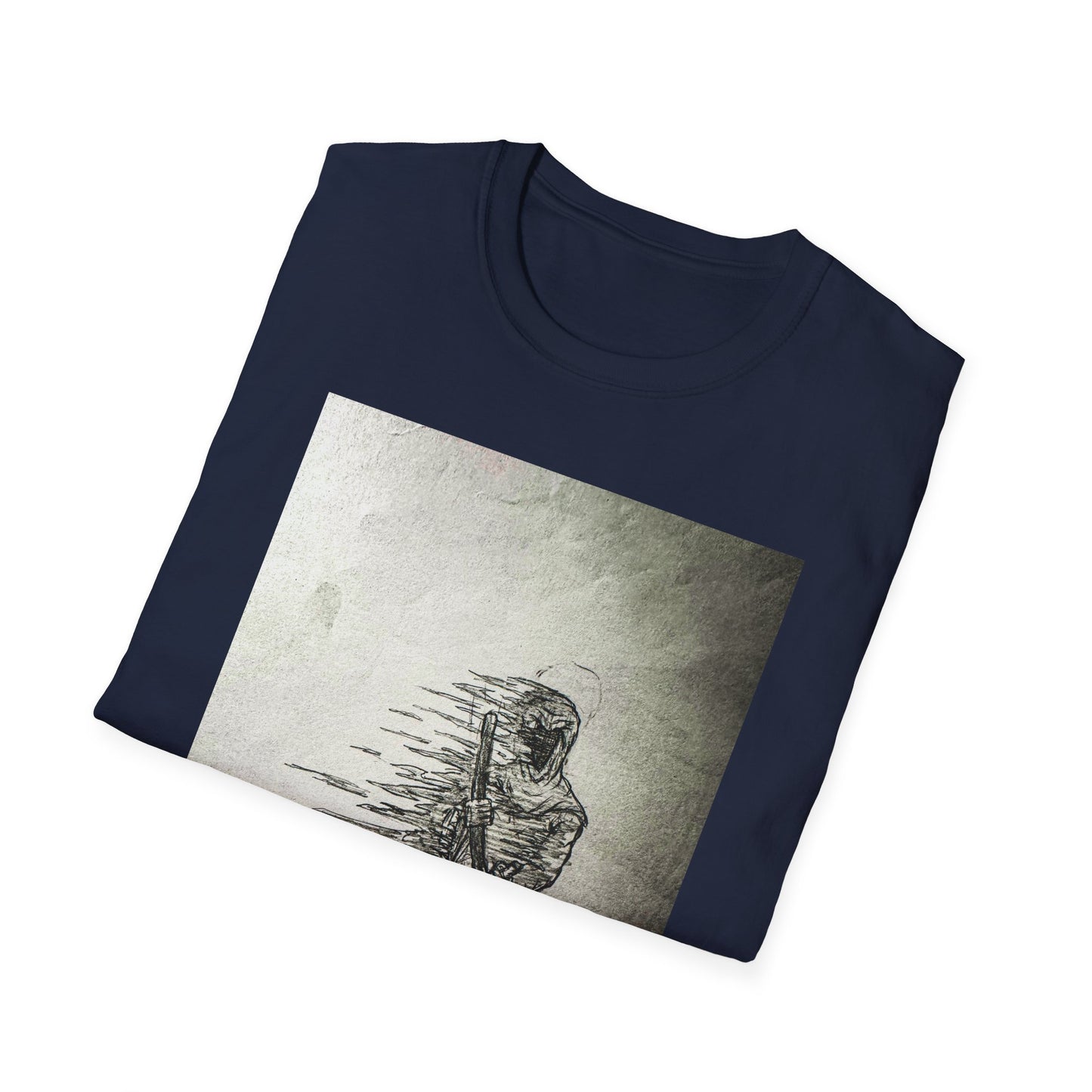 Artistic Grim Reaper Graphic Unisex Softstyle T-Shirt, Cool Gift for Nature Lovers, Casual Wear, Eco-Friendly Fashion, Birthday Gift, Summer Outfit