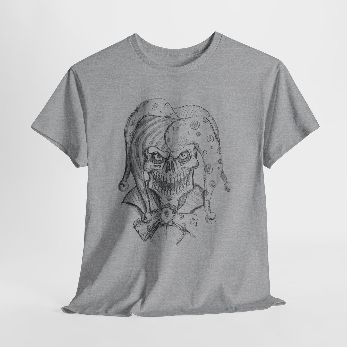Skull Jester Sketch T-Shirt — Gothic Horror Skull Joker Tee