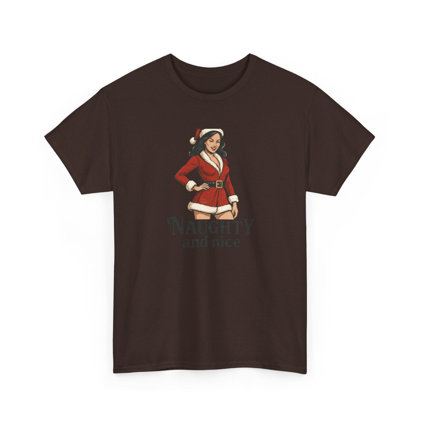 Unisex naughty and nice heavy weight Cotton Tee