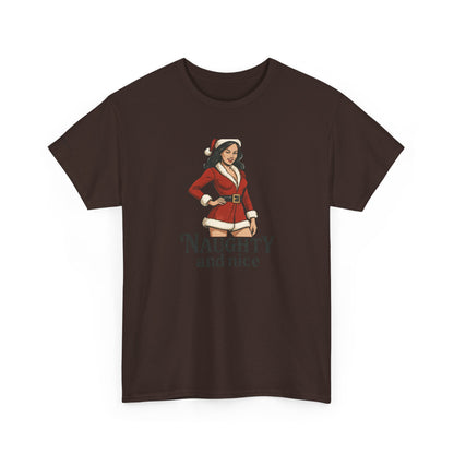 Unisex naughty and nice heavy weight Cotton Tee