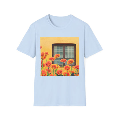 Vibrant Flower Catalina Window Tee - Unisex Softstyle T-Shirt, Floral Graphic Shirt, Spring Fashion, Gift Idea, Art Lover's Top, Summer Outfit