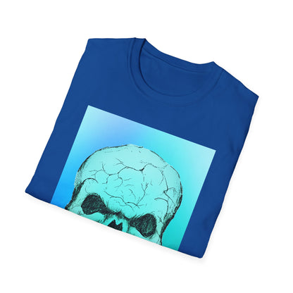 Skull Graphic  Bright Colored Unisex Softstyle T-Shirt, Edgy Tee, Casual Wear, Festival Apparel, Gift for Horror Fans, Halloween Clothing