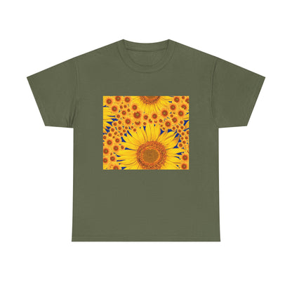 Sunflower Vibes Unisex Heavy Cotton Tee - Perfect for Summer, Nature Lovers, Gardening Celebrations, Casual Wear, Gift Ideas