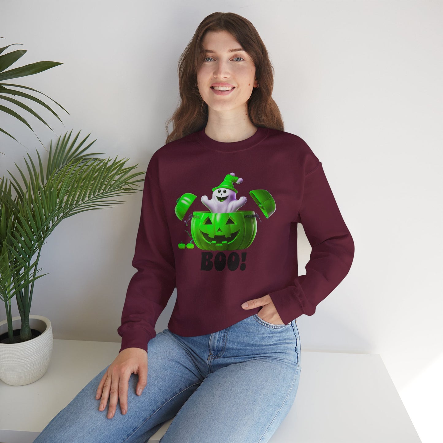 Halloween BOO Crewneck Sweatshirt, Unisex Boo Sweater for Fall Celebrations, Ghosts and Pumpkins Sweatshirt, Spooky Season Apparel, [...]