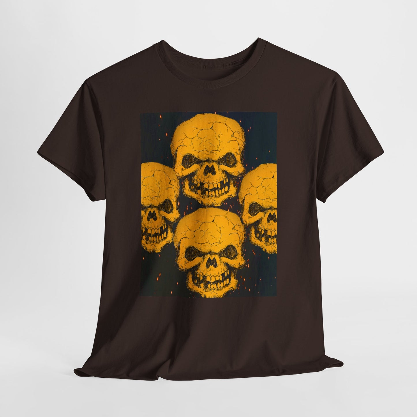 Halloween Skull  Graphic Tee, Unisex Heavy Cotton Tee, Graphic T-Shirt, Casual Wear, Unique Halloween Style, Perfect for Parties