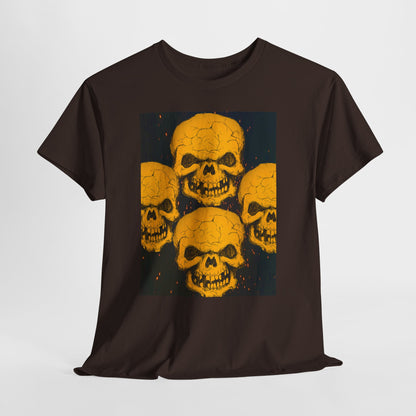 Halloween Skull  Graphic Tee, Unisex Heavy Cotton Tee, Graphic T-Shirt, Casual Wear, Unique Halloween Style, Perfect for Parties