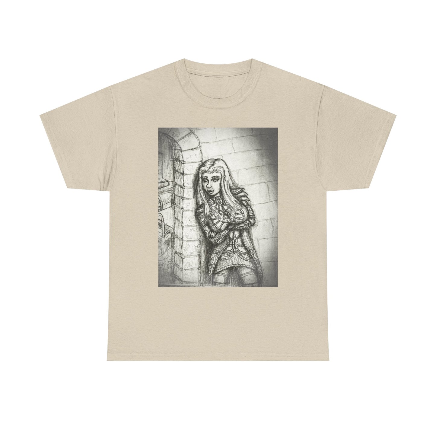 Fantasy Female Elf B & W Unisex Tee