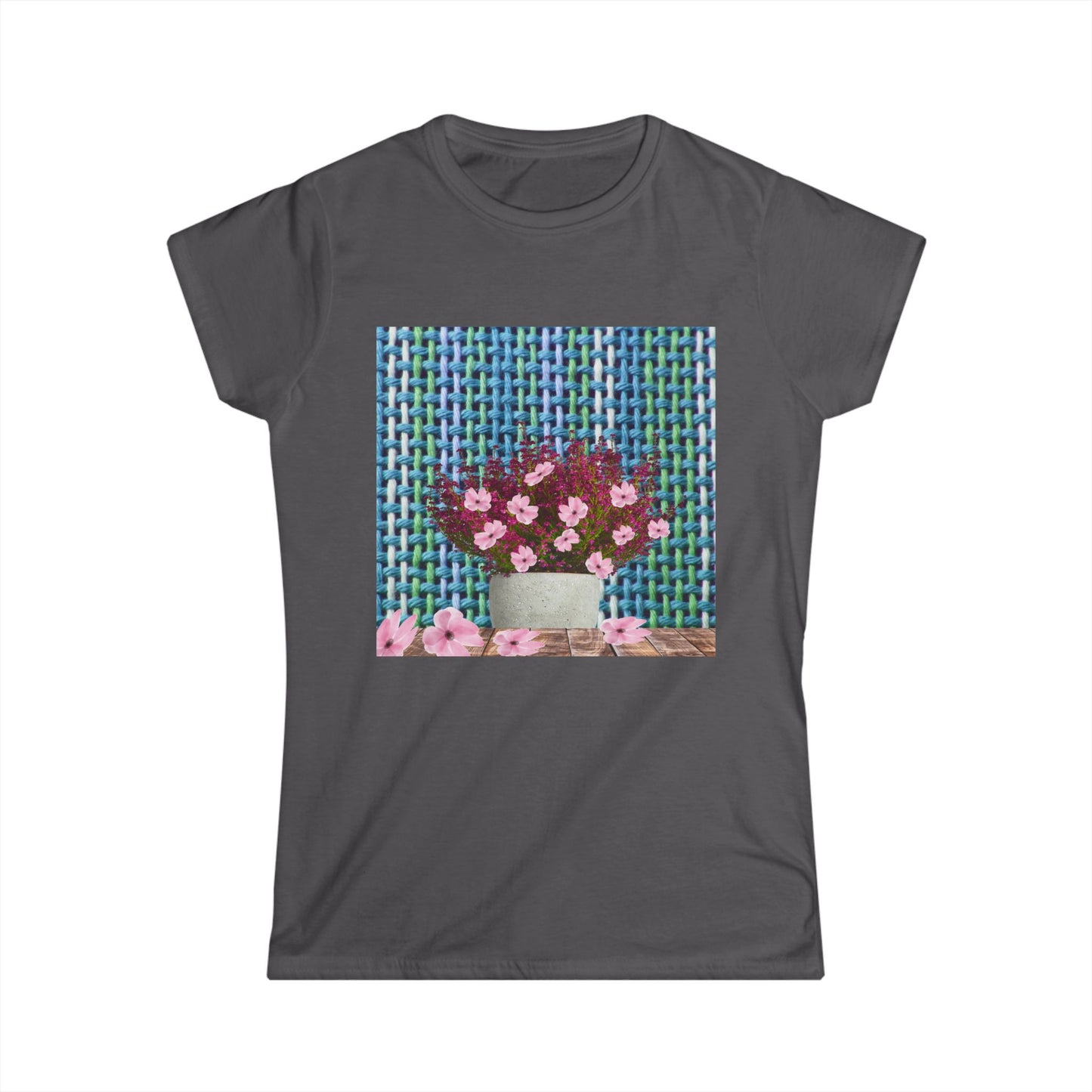 Peonies Tweed Bouquet Softstyle Tee for Women, Floral T-Shirt, Casual Wear, Gift for Her, Spring Outfit, Everyday Style