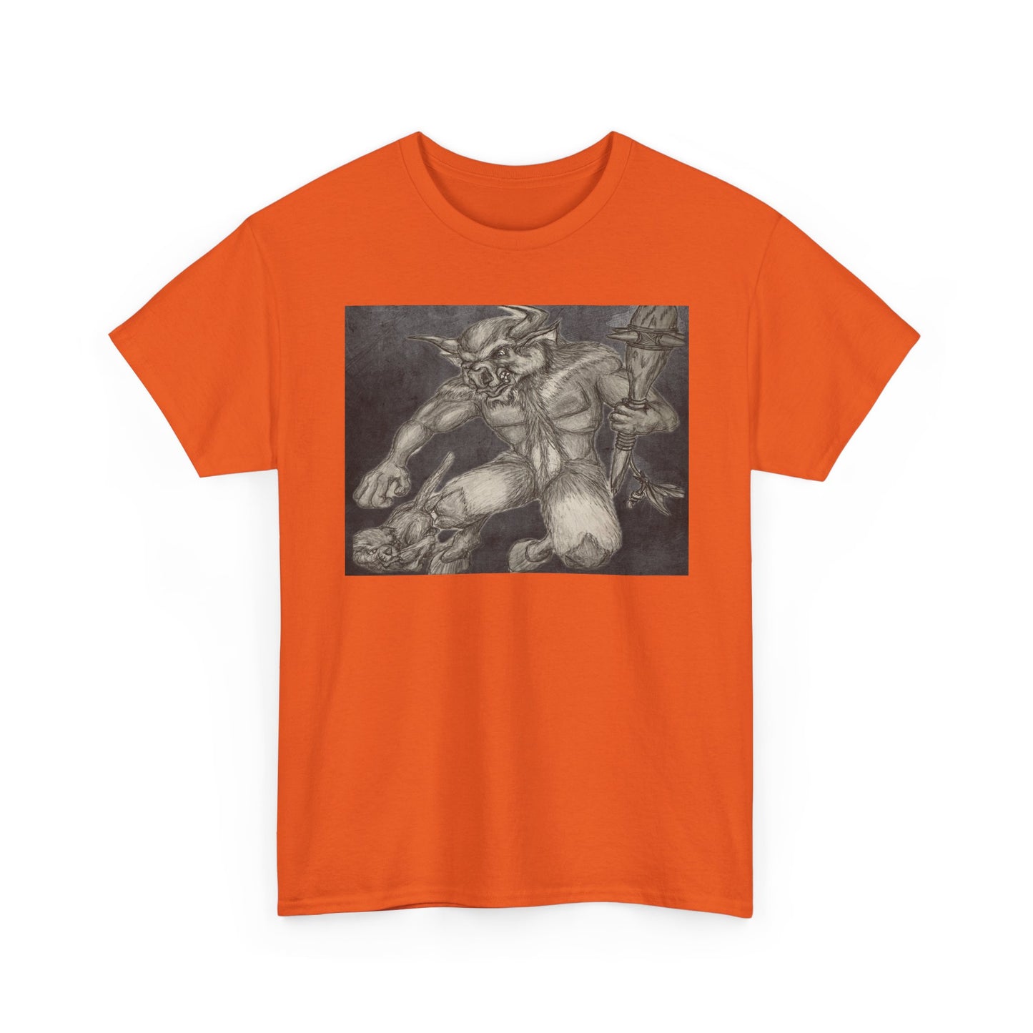 Bull Warrior With Kitten B & W design Unisex Tee