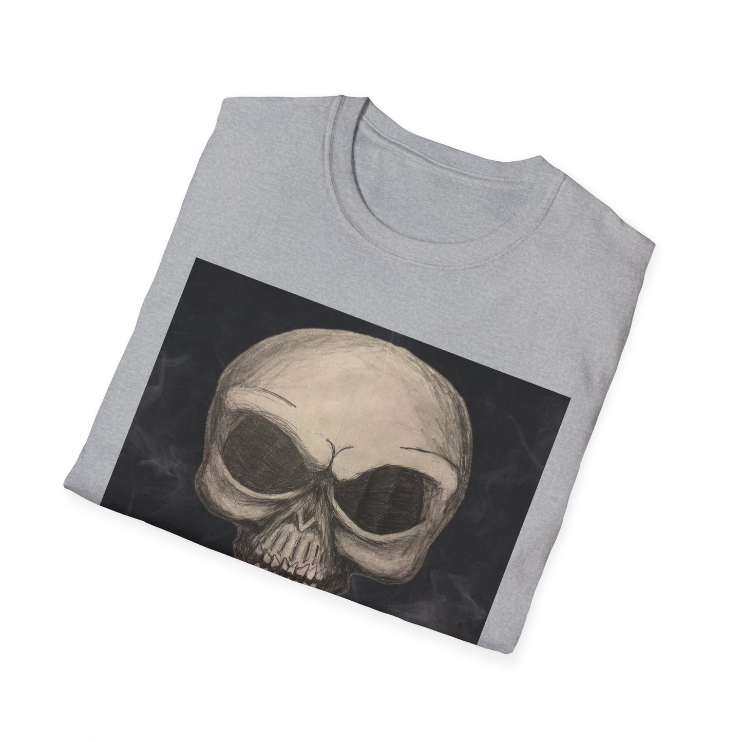 Skull Art Unisex Softstyle T-Shirt - Edgy Graphic Tee for Halloween, Festival Wear, Music Lovers, Gift Idea, Casual Style