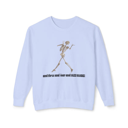 Skeleton Dance Unisex Lightweight Crewneck Sweatshirt, Halloween Sweater, Funny Gift, Casual Wear, Dance Lovers Sweatshirt, Unique Apparel