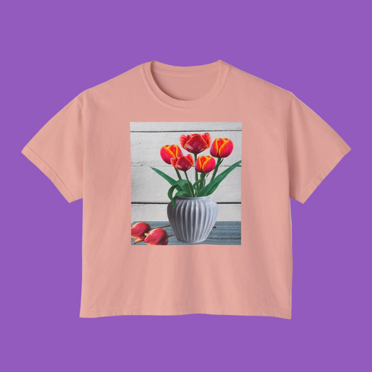 Floral Country Tulips Boxy Tee