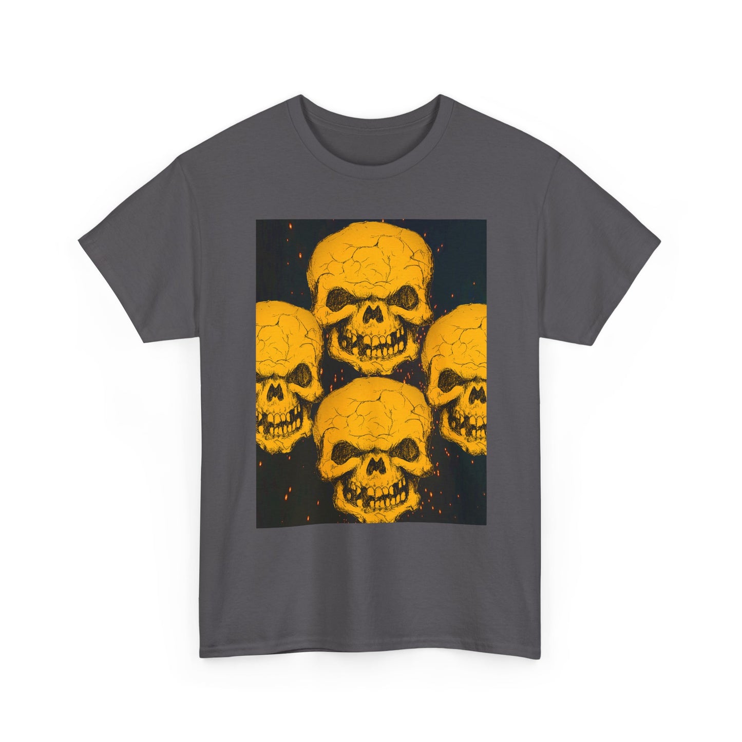 Halloween Skull  Graphic Tee, Unisex Heavy Cotton Tee, Graphic T-Shirt, Casual Wear, Unique Halloween Style, Perfect for Parties