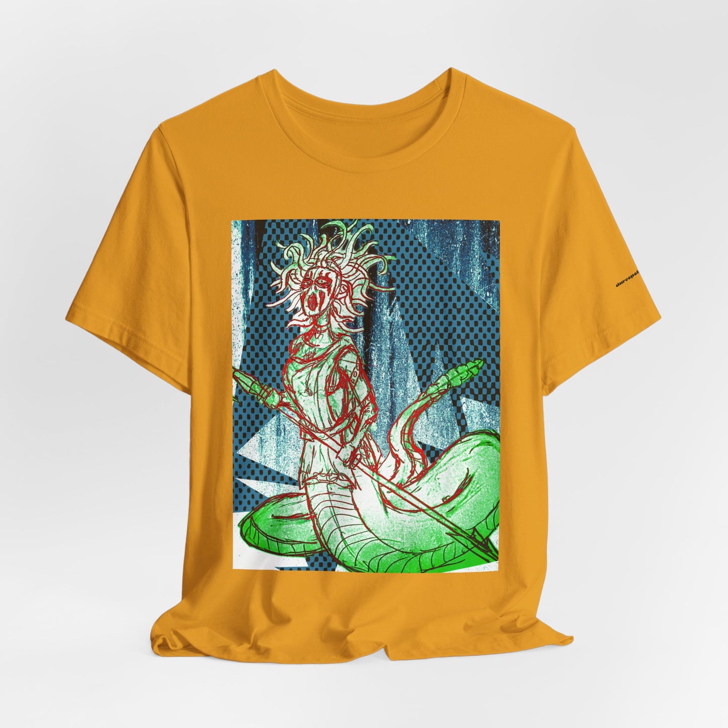 Mythic Serpent Goddess Tee — Neon Medusa Illustration T-Shirt