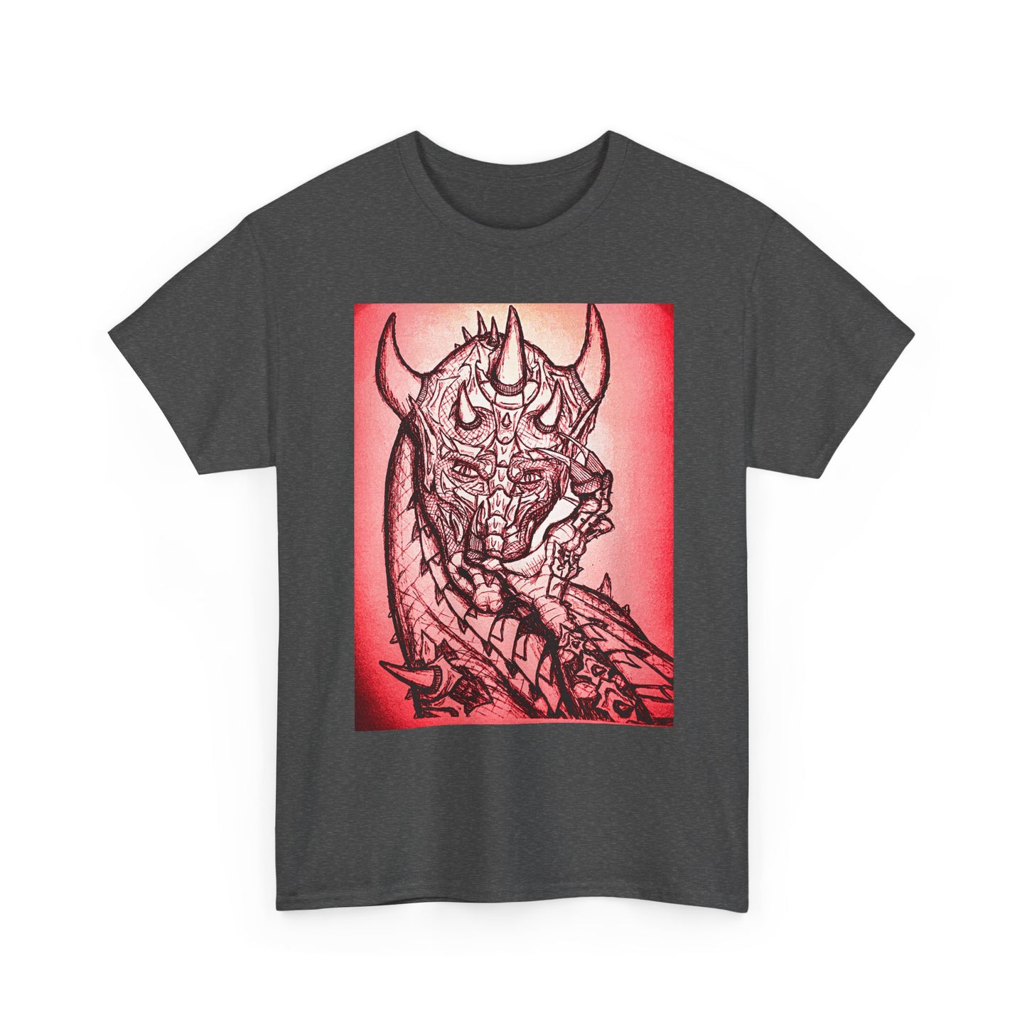Bold Graphic Tee with Gothic Dragon Design, Unisex Cotton Shirt, Unique Art Tee, Oversized Casual Top, Gift for Art Lovers
