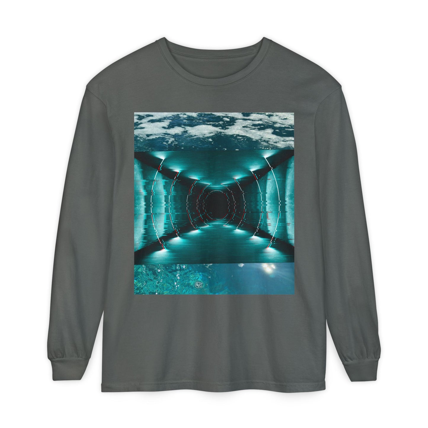 Abstract Fluid Unisex Garment-dyed Long Sleeve T-Shirt