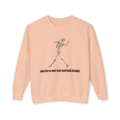 Skeleton Dance Unisex Lightweight Crewneck Sweatshirt, Halloween Sweater, Funny Gift, Casual Wear, Dance Lovers Sweatshirt, Unique Apparel