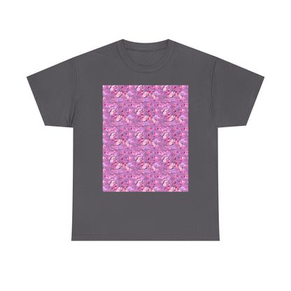 Colorful Floral and Glass Fish Pattern Tee, Unisex T-Shirt, Spring Fashion, Gift for Her, Casual Wear, Eco-Friendly Apparel, Birthday Gift