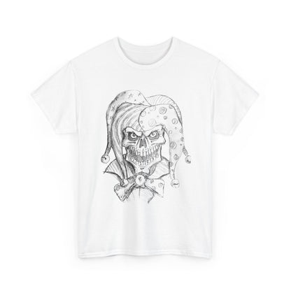 Skull Jester Sketch T-Shirt — Gothic Horror Skull Joker Tee