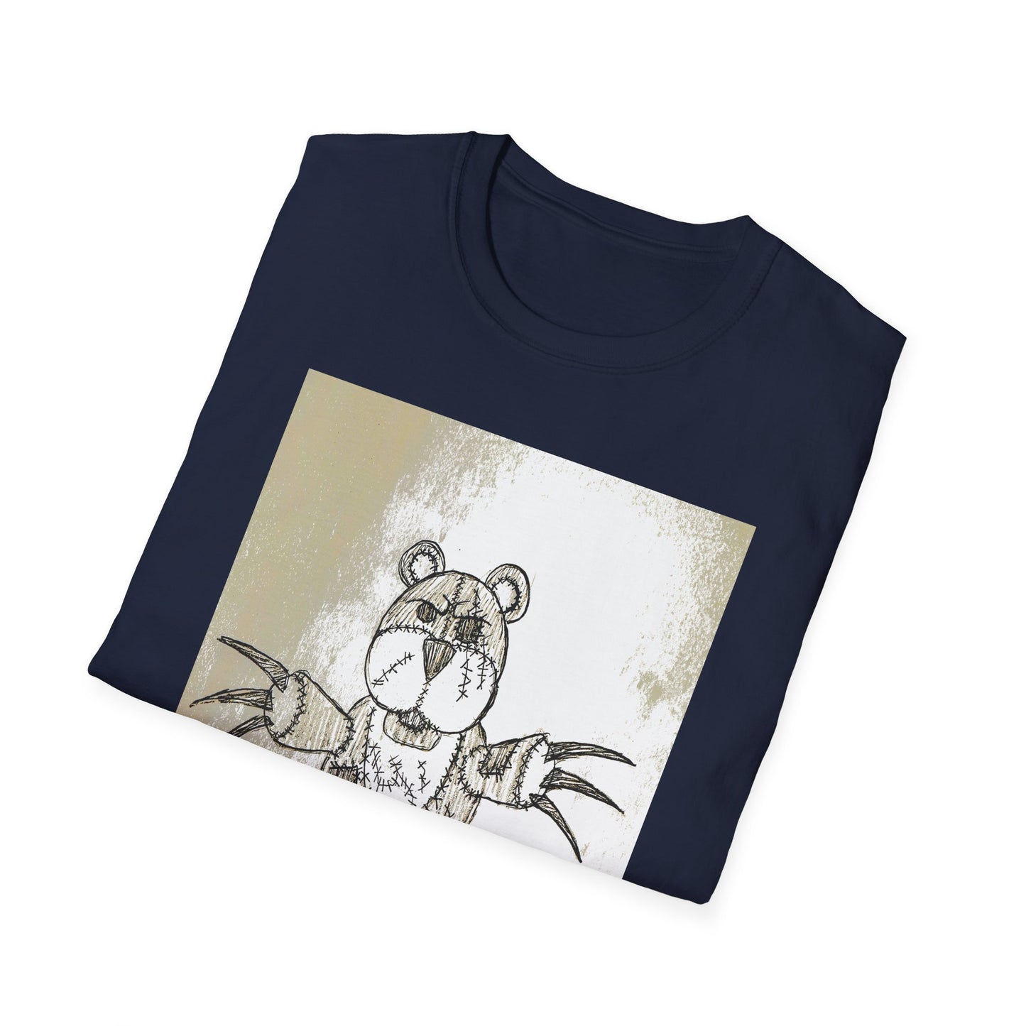 Demonic  Artistic Bear T-Shirt, Unisex Graphic Tee, Unique Animal Art Shirt, Fun Casual Wear, Gift for Kids & Teens, Birthday or Holiday