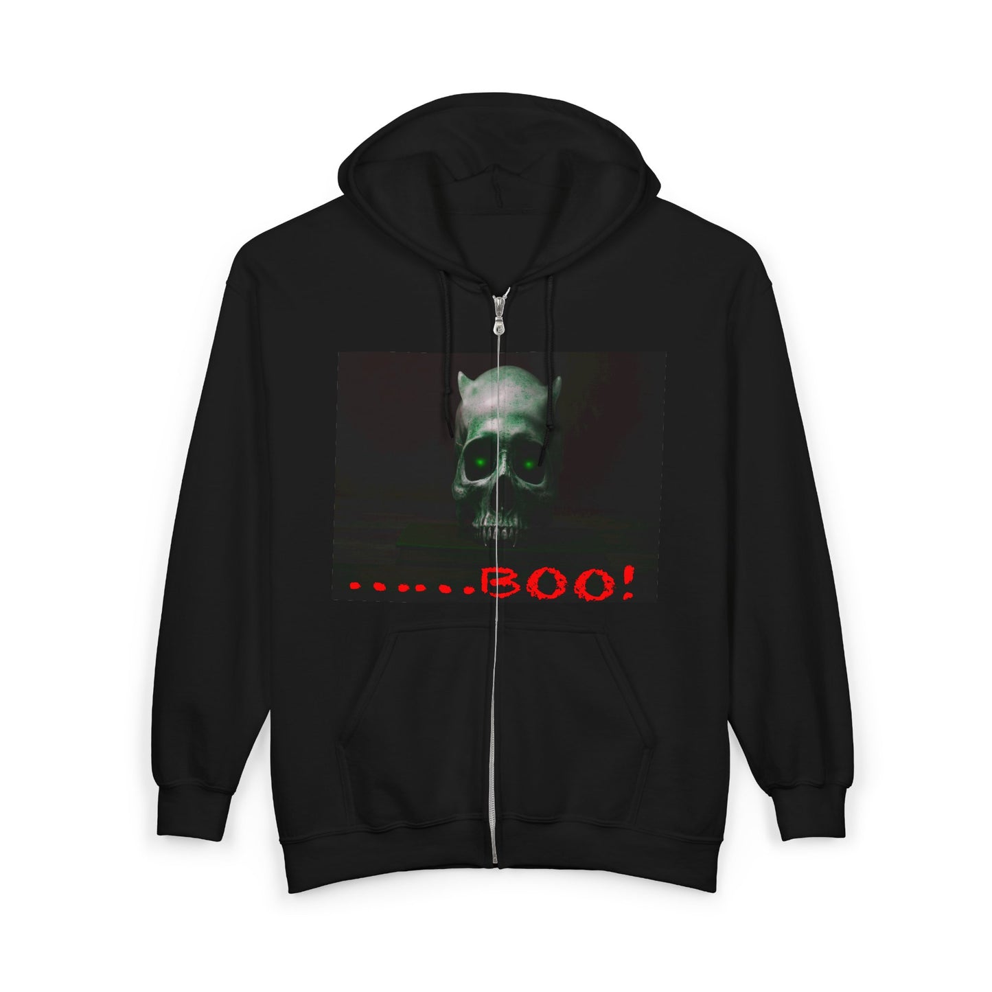Dark Green Eyed Demon Full Zip Hooded Sweatshirt