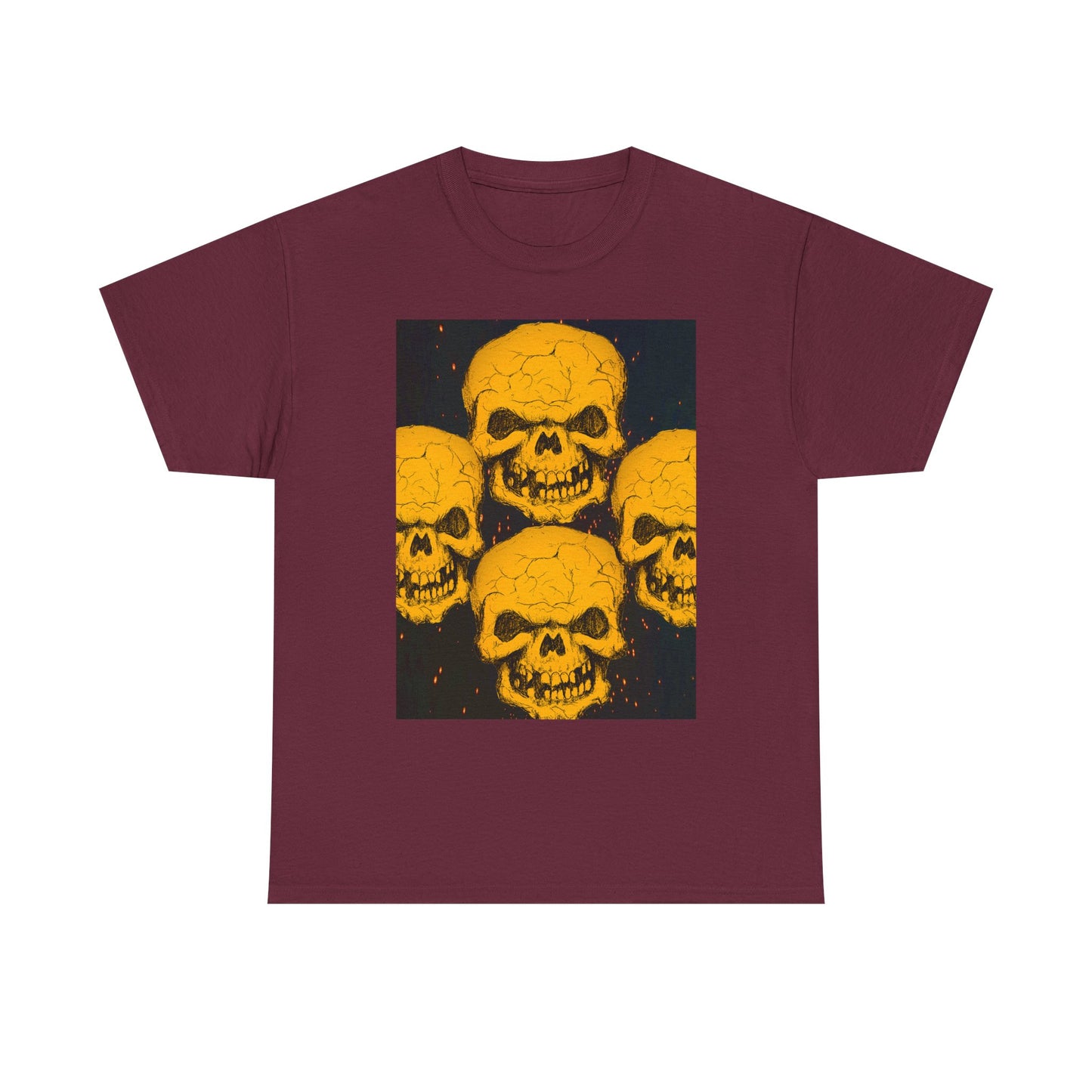 Halloween Skull  Graphic Tee, Unisex Heavy Cotton Tee, Graphic T-Shirt, Casual Wear, Unique Halloween Style, Perfect for Parties