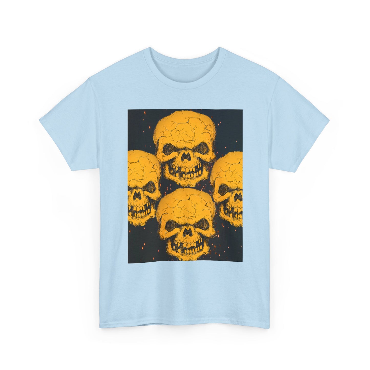Halloween Skull  Graphic Tee, Unisex Heavy Cotton Tee, Graphic T-Shirt, Casual Wear, Unique Halloween Style, Perfect for Parties