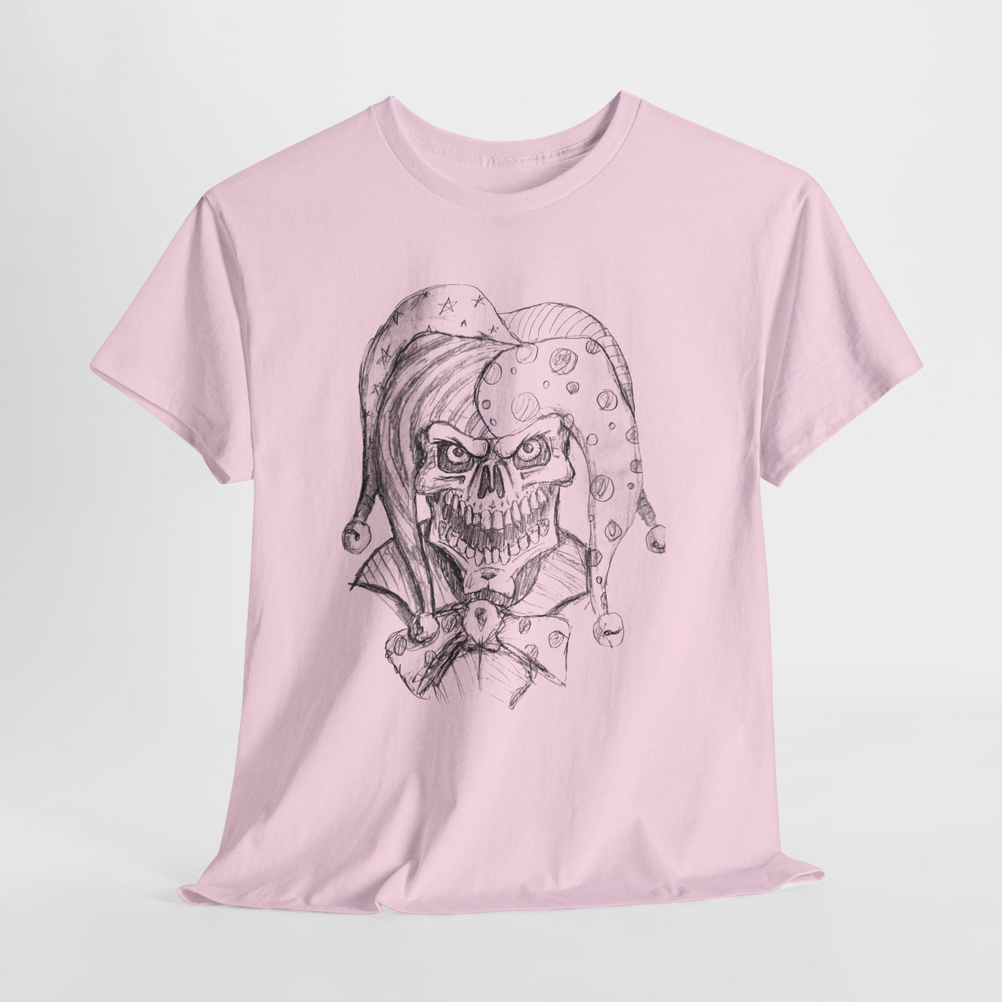 Skull Jester Sketch T-Shirt — Gothic Horror Skull Joker Tee