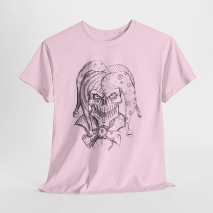 Skull Jester Sketch T-Shirt — Gothic Horror Skull Joker Tee