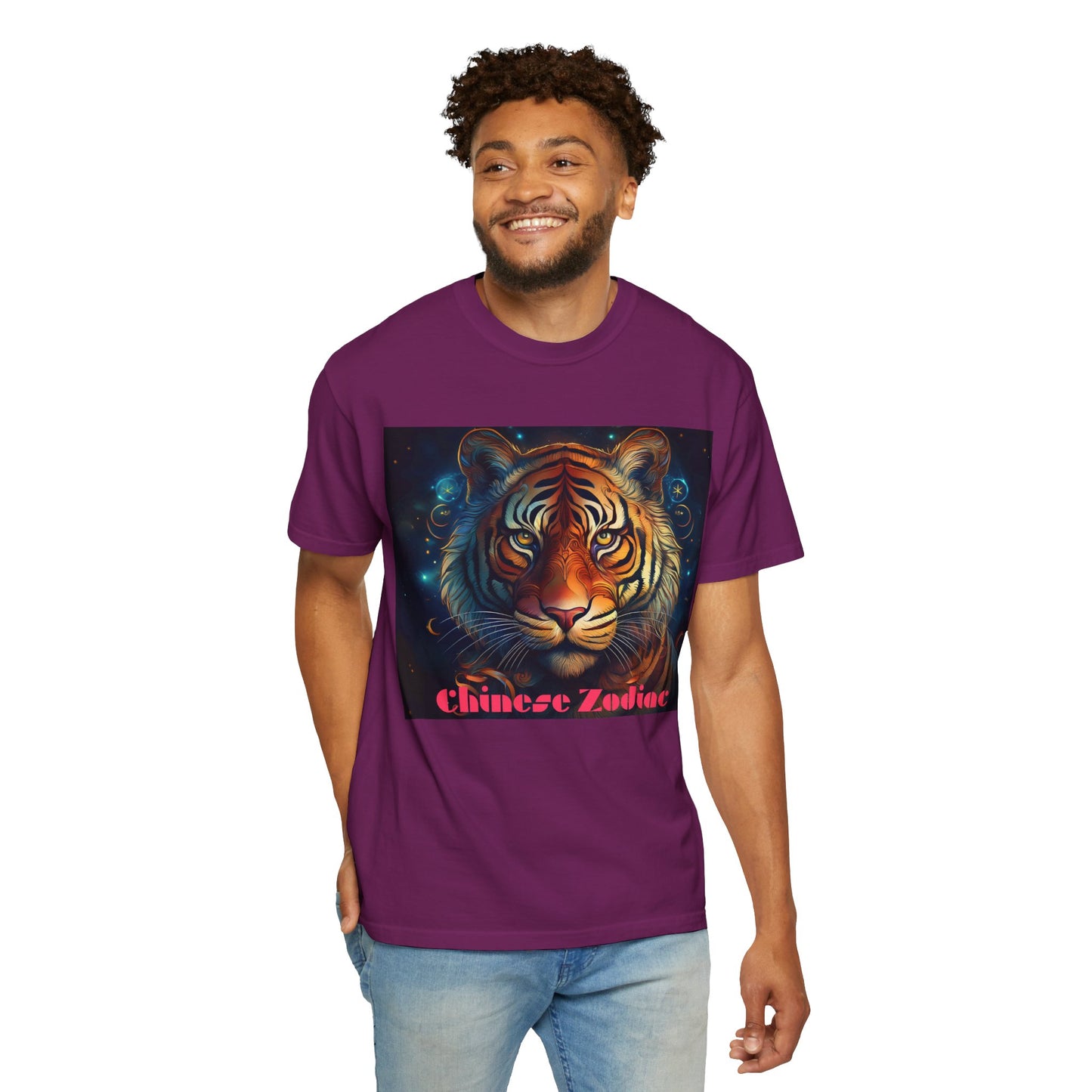 Chic Chinese Zodiac Tiger T-Shirt, Unisex Graphic Tee, Astrology Apparel, Zodiac Fashion, Year of the Tiger Shirt