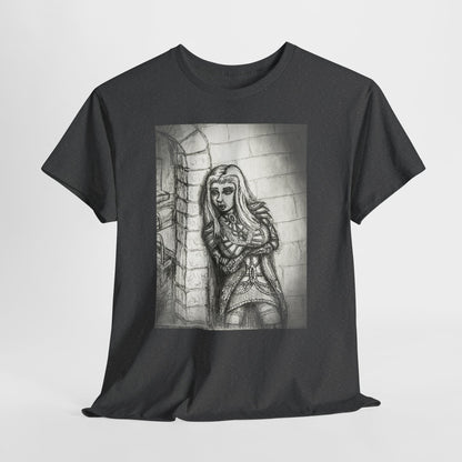 Fantasy Female Elf B & W Unisex Tee