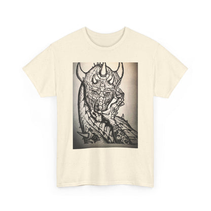 Dragon Art Unisex Heavy Cotton Tee, Graphic Tee, Unique Gift, Casual Wear, Fantasy Clothing, Art Inspired Shirt