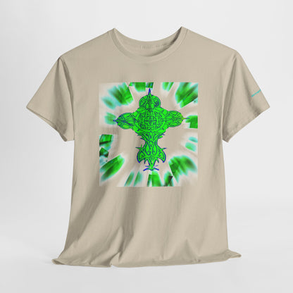 Celtic Green Cross T-Shirt — Vibrant Celtic Knotwork Tee