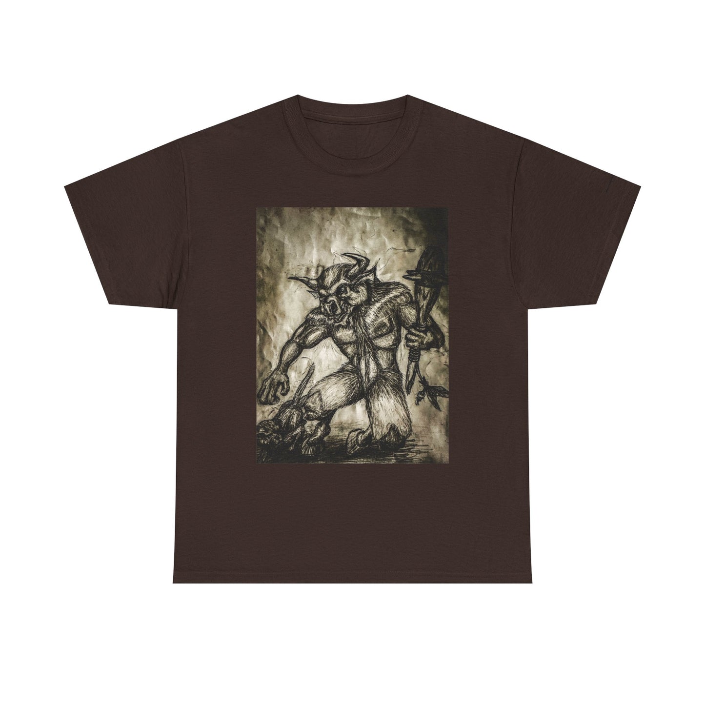 Black and White Mystical  Design Bull andCat Unisex Tee